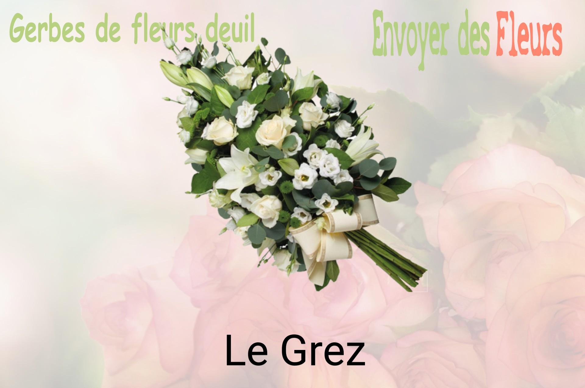 Gerbe de fleurs de deuil livrée à Le Grez